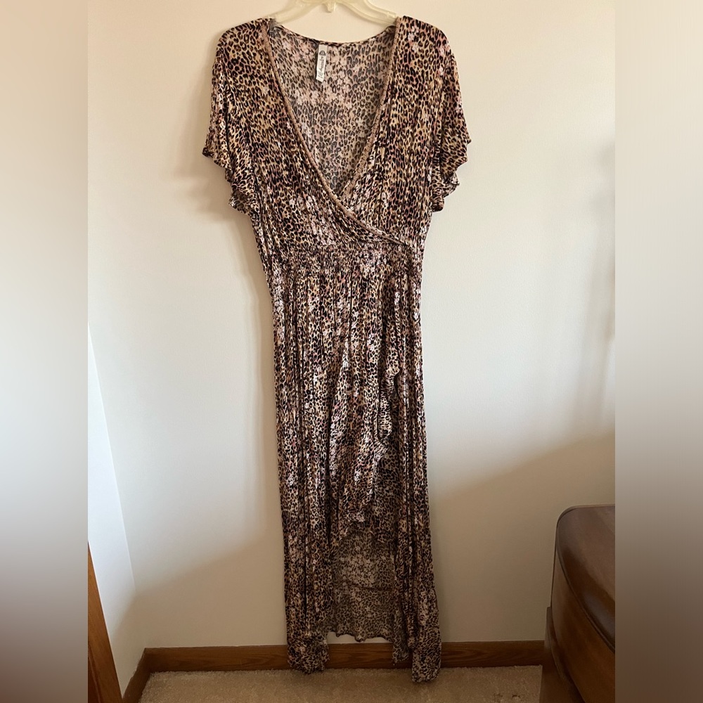 American Rag Leopard Print High Low Maxi Dress size XXL